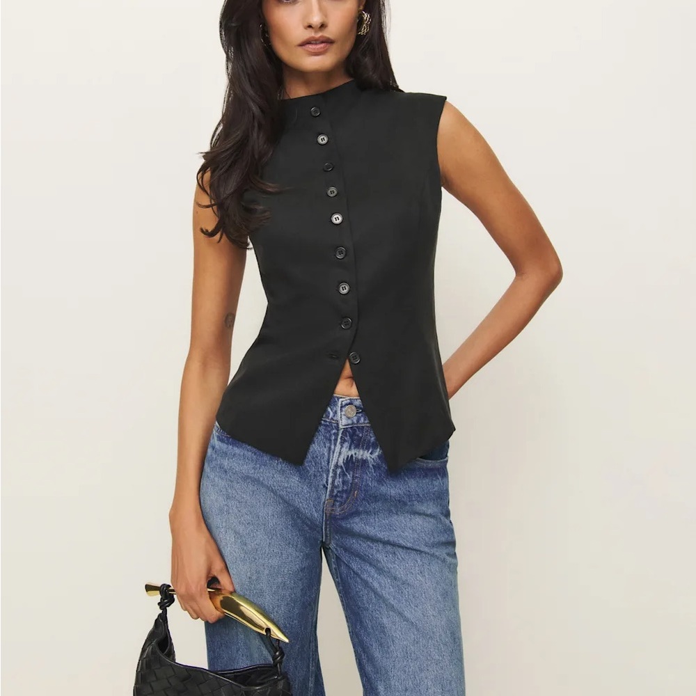 Reformation Black Lottie Vest NWT